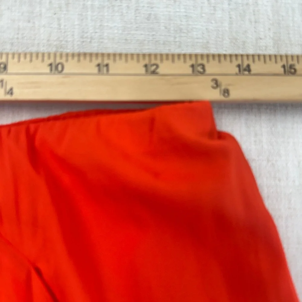 Banana Republic Crepe Drape Front Maxi Skirt XS Blood Orange Elastic Waist